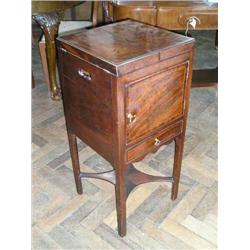 A 19th century mahogany enclosed washstand, H 81cms W 35.5cms...