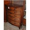 Image 1 : A Victorian mahogany bow-fronted chest of drawers, H 119cms W 105cms...