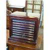 Image 1 : A Victorian mahogany collector's cabinet, fitted sliding trays, H 46cms W 48cms...