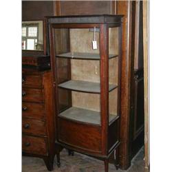 An Edwardian mahogany bow-fronted glazed display cabinet, H 174cms W 71.5cms...