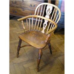 A North-Eastern ash and elm low back Windsor chair, by Frederick Walker, Rockley, stamped...