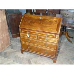 A George III mahogany bureau, H 45.4cms W 99cms...
