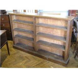 An oak open bookcase, H 117cms W 183cms...