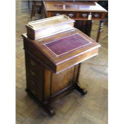 A Victorian walnut davenport, H 89cms W 58.5ins...