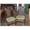 Image 1 : A set of six carved beech Carolean style dining chairs and a pair of similar armchairs...
