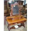 Image 1 : A Victorian mahogany dressing table with adjustable mirror bearing the Neville family crest, H 17...