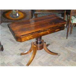 A Regency rosewood card table, W 91cms D 45cms...