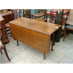 An 18th century oak cottage drop-leaf dining table, L 118cms W 135cms...