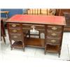 Image 1 : A late Victorian walnut kneehole desk, fitted seven drawers, H 76cms W 122cms...