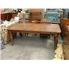 Image 1 : A late Victorian oak extending dining table, L 239cms D 120cms...