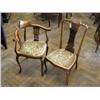Image 1 : An Edwardian inlaid mahogany corner chair and a matching side chair....