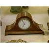 Image 1 : An Edwardian mahogany 'Napoleon hat' mantel timepiece, H 16cms W 28cms...