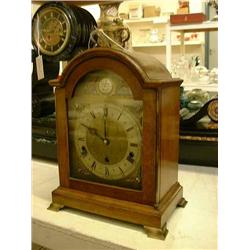 A walnut quarter-chiming bracket clock, by Armstrongs, Manchester, having eight-day movement, H 3...