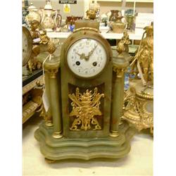 A 19th century French onyx mantel clock, H 39.5cms W 29cms...