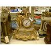 Image 1 : A 19th century French onyx and spelter timepiece, H 32cms, and a similar clock, H 38cms...