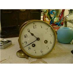 A 19th century French eight-day clock movement, Dia 10cms...