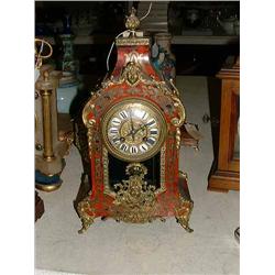 A 19th century French ormolu and boulle mantel timepiece, having eight-day movement, H 39cms...