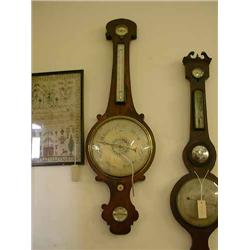 A George IV rosewood wheel barometer, H 100cms...