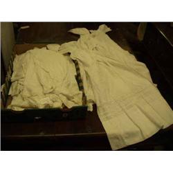 Nine Edwardian baby gowns, five petticoats and two vests....