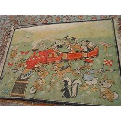 A mid-20th century Walt Disney character rug, L 149cms W 114cms...