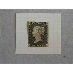 An 1840 1d grey-black (worn plate), 'BL' (MM)...