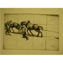 Two folios of etchings and sketches...