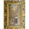 Image 1 : A pair of Venetian carved and pierced giltwood frames containing hand-tinted prints, 65cms x 46cm...