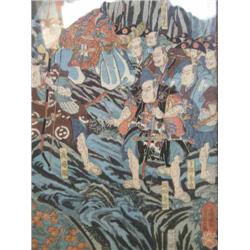 Yoshi Sada - a woodblock print; and one other. 36.5cms x 23.5cms (Yoshi Sada)...