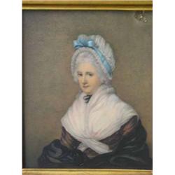 19th Century English School - portrait of a lady - watercolour, 21cms x 17cms...