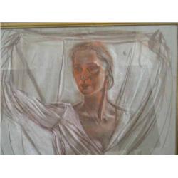 Andre Durand - portrait of Svetlana Beriosova - pastels, monogrammed and dated 1973, 49.5cms x 63...