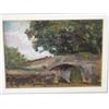 Image 1 : Edgar J Adams - rural landscape with bridge in foreground - oil on board; and one other, 40.5cms...
