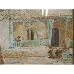 F.W. Jackson - 'Maison a Tunis' - oil on board; and another - cattle in a rural landscape, 31cms...