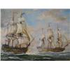 Image 1 : A Kennedy - oil on canvas, 'Capture of French Battleship, 1805', signed 60cms x 90cms...