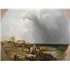 Image 1 : 19th Century Dutch School - coastal scene - oil on canvas, framed to the tondo, Dia 50cms...