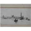 Image 1 : William Lionel Wyllie (1851 - 1931) - barges at Rochester - print, signed in pencil, 7.5cms x 15c...