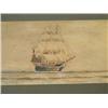 Image 1 : 19th Century English School - Man-o'-War under sail - watercolour; and a pair of engravings, 12cm...