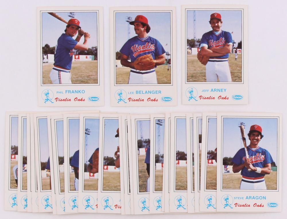1983 Visalia Oaks Fritsch Complete Set of (25) Baseball Cards with Kirby Puckett RC, Lee Belanger, J