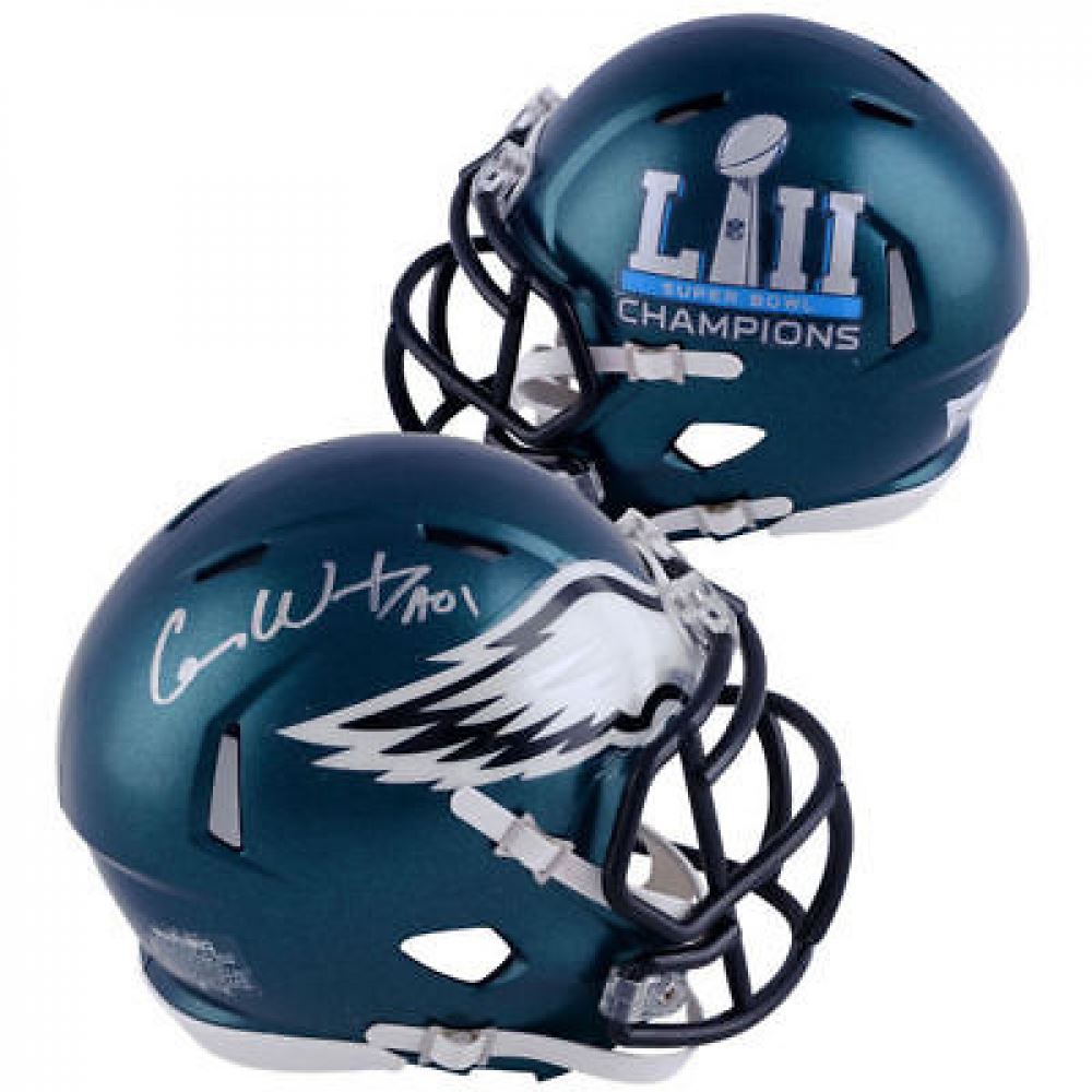 carson wentz signed helmet