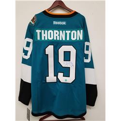 JOE THORNTON SIGNED SHARKS HOCKEY JERSEY W/ AJ SPORTSWORLD COA