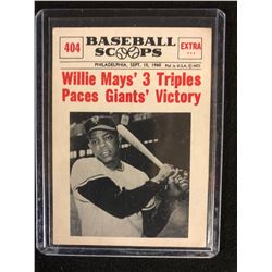 1961 NU-CARD SCOOPS #452 WILLIE MAYS' TRIPLES PACES GIANTS' VICTORY