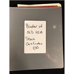 VINTAGE U.S.A STOCK CERTIFICATES LOT (12 TOTAL)