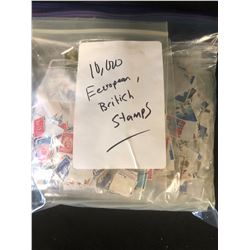 10,000+ EUROPEAN/ BRITISH STAMPS LOT