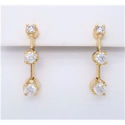 14KT Yellow Gold 0.85ctw Diamond Earrings
