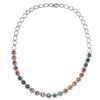 Image 1 : 14KT White Gold 11.18ctw Multi Color Sapphire and Diamond Necklace