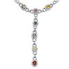 Image 2 : 14KT White Gold 5.64ctw Multi Color Sapphire and Diamond Necklace