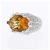 Image 1 : 18KT White Gold 8.55ct Citrine and Diamond Ring