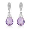 Image 1 : 14KT White Gold 4.38ctw Amethyst and Diamond Earrings