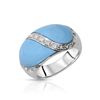 Image 1 : 14KT White Gold 4.05ctw Turquoise and Diamond Ring