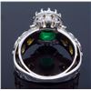 Image 5 : 14KT White Gold Emerald and Diamond Ring