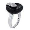 Image 3 : 14KT White Gold Onyx and Diamond Ring